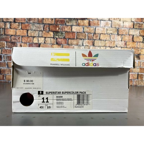 Adidas Superstar Supercolor Pack Pharrell Williams Solar Pink S41839 Mens Sz 11 - Picture 10 of 11